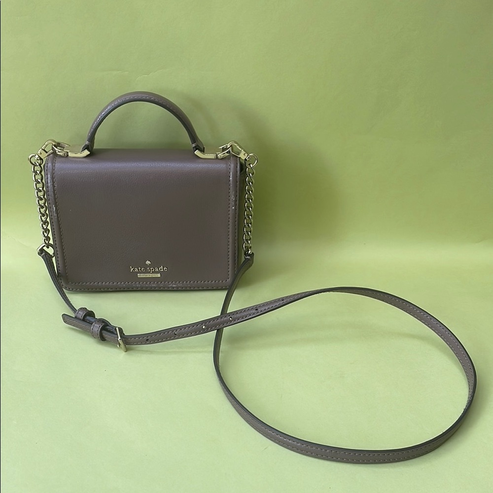 Kate Spade Light Purple Leather Crossbody Bag with Chain Detail